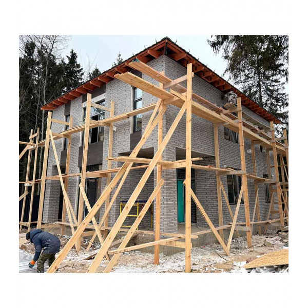 Большой угловой элемент термопанелей Good House с керамической плиткой Березакерамика BRICK WALL Табачный УБ111-66 ППС, 262х399х395мм