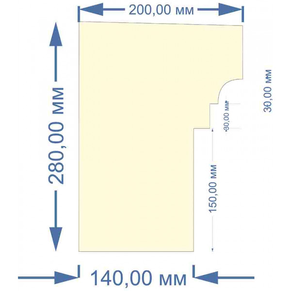 Карниз GH-KS-123-1 (280x200x140x2000mm)
