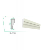 Декоративный фасадный наличник NLB-130, 115×40×16×2000 мм