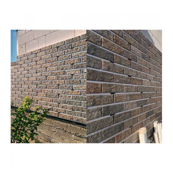Термопанель Good House с керамической плиткой Березакерамика BRICK WALL Палевый ТЭ111-64 ЭППС, 1028х525мм 0,54м2